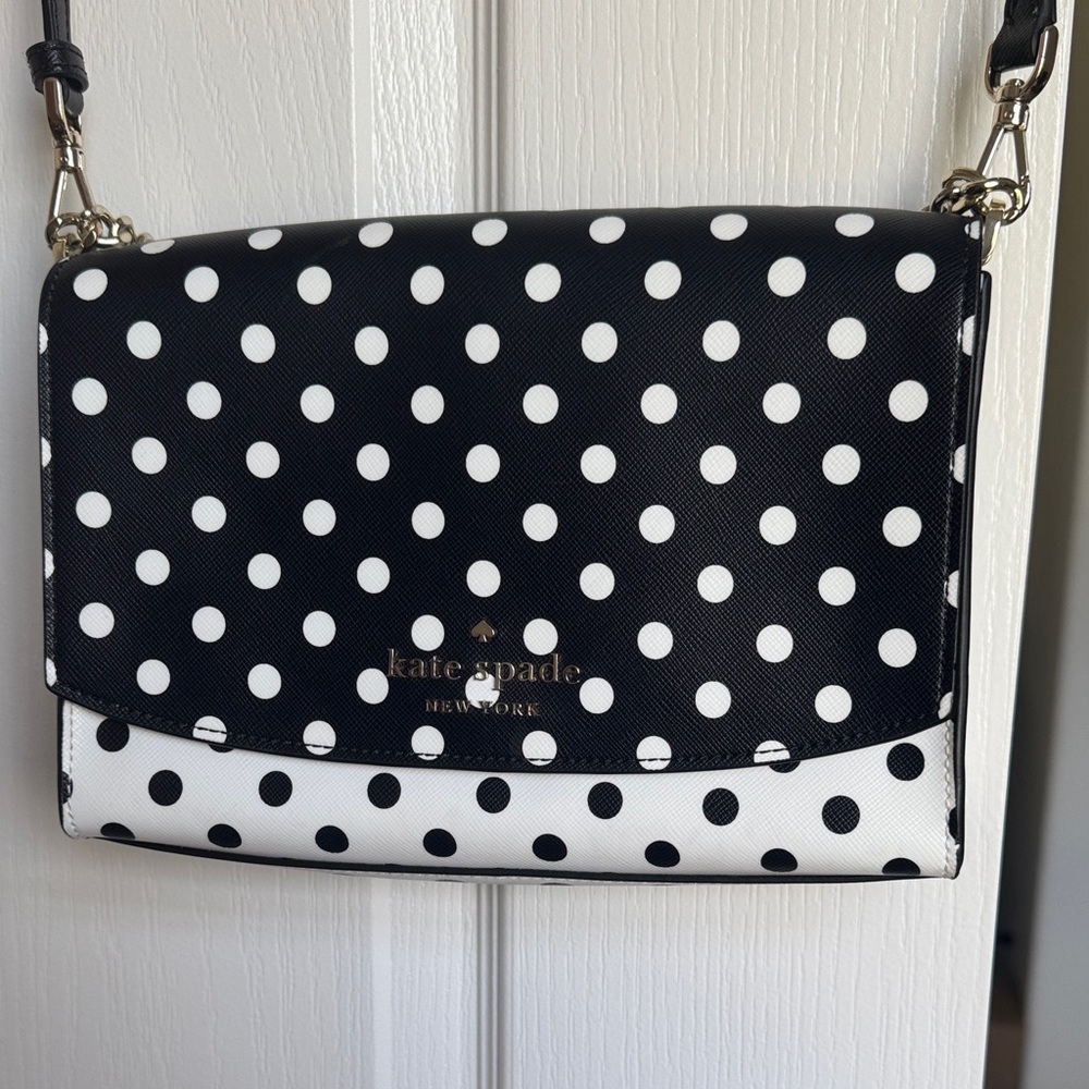 Kate Spade Polka Dot Crossbody Bag in Black and White